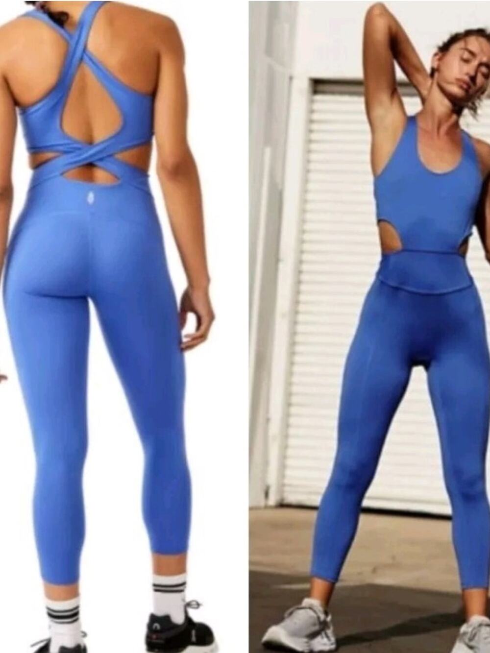 Free People Movement Blue Jumpsuit Womens XS Athletic Gym Workout One Piece